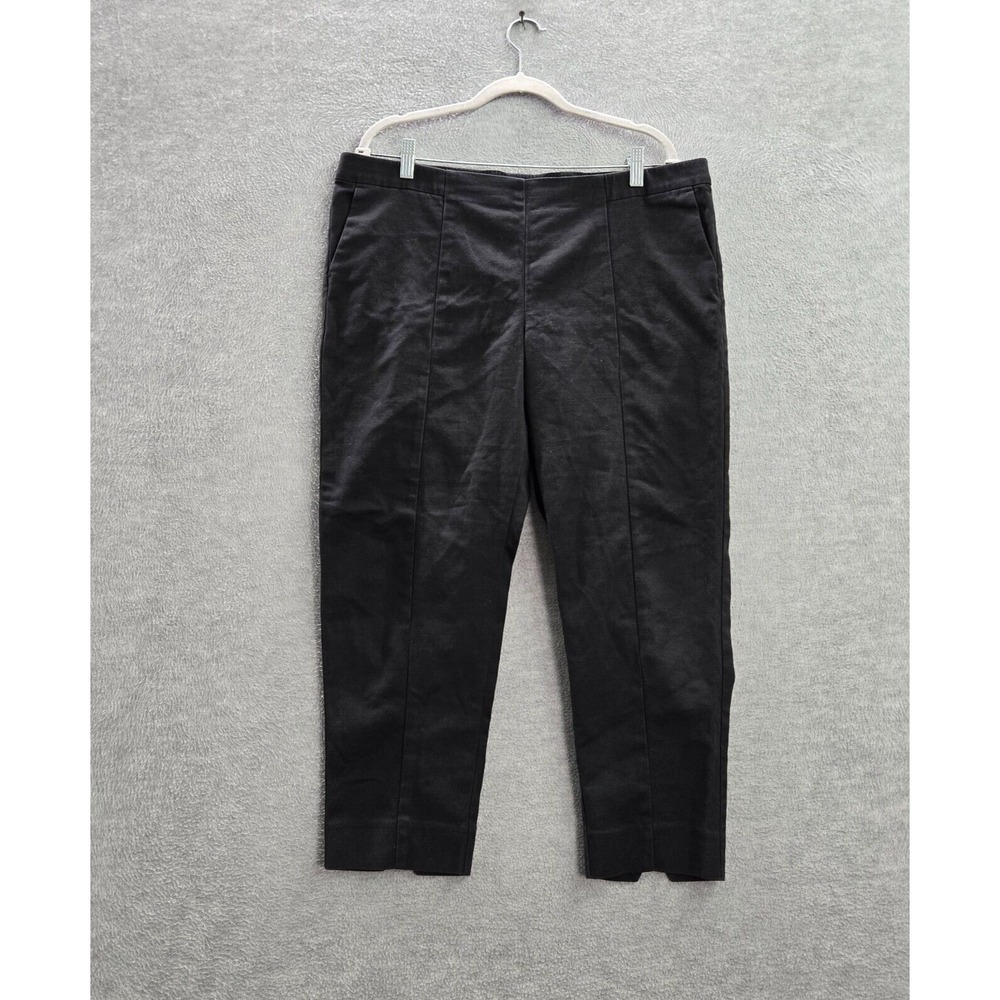 J Jill Women Pants 18 Black Chino Essential Slim Ankle High Rise 24 in Inseam